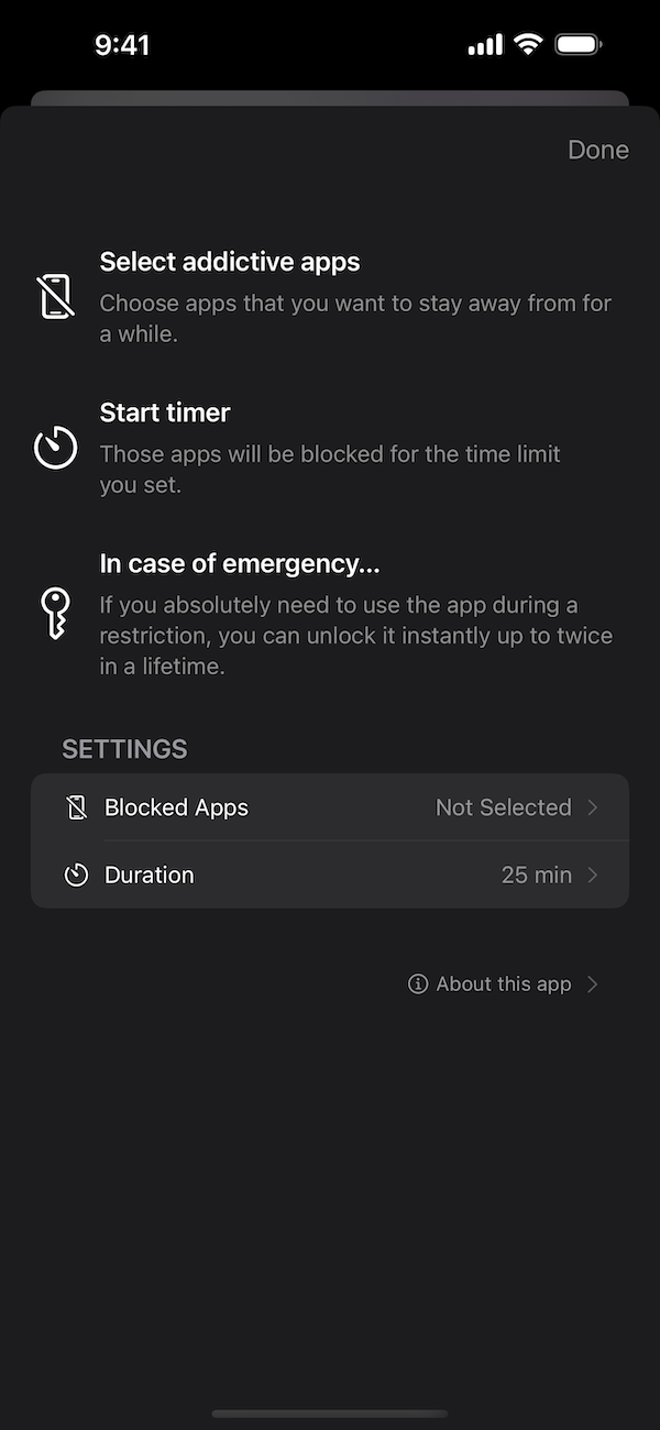 Setting Screen